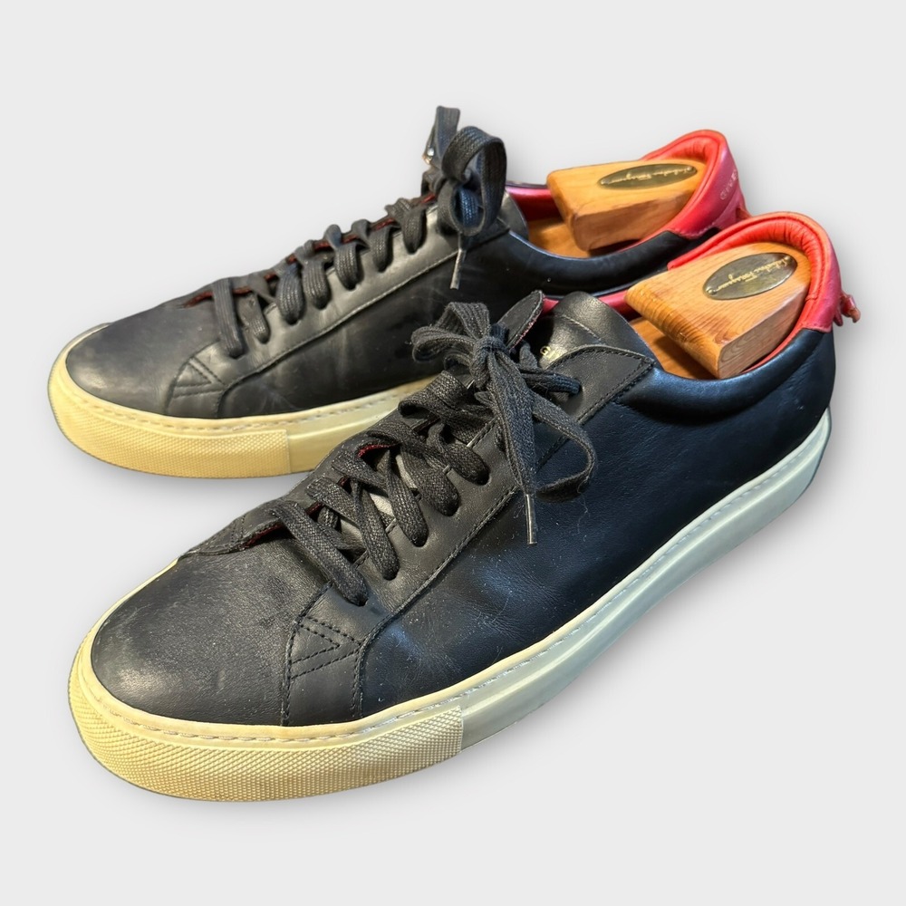 Givenchy Urban Street Sneakers Knots Mens 43 Black‎ Red Leather Designer US 9